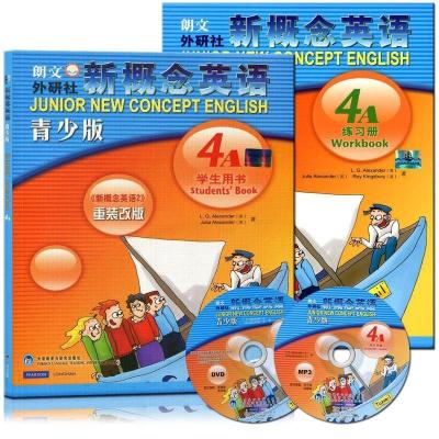 新概念英语 青少版 4A学生用书+练习册 (附DVD mp3光盘) 共2本 新概念青少版4A全套书籍青少年版 小学生少儿