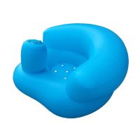 [特价]宝宝学坐椅 儿童充气学座椅婴儿充气沙发音乐多功能便携 蓝色简单款