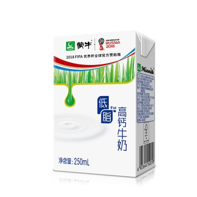 蒙牛利乐包高钙低脂奶250ml