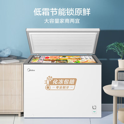 美的301升 商用家用卧式大冷冻囤货冰柜 大容量冷藏冷冻转换冷柜 卧式冰箱 BD/BC-301KMXD(E)