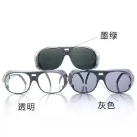 新型低价电焊面罩眼镜焊工面罩头戴式烧焊电焊面具牛皮面罩 透明眼镜3副