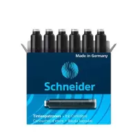 德国施耐德墨囊墨胆 钢笔通用墨囊 黑色蓝色蓝黑100支装 黑色（6支盒装）