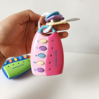 KaiChi儿童过家家仿真汽车遥控器玩具宝宝创意灯光音乐钥匙扣玩具 KaiChi仿真钥匙扣-粉色