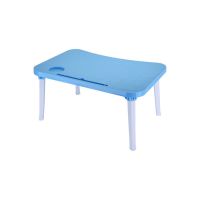 床上折叠书桌学生宿舍小桌子电脑懒人书桌寝室学习家用坐地儿童桌 01书桌蓝色(带抽屉)