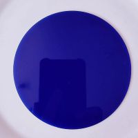头灯变色滤镜 白光变蓝光黄光B聚光变散光泛光大光斑有机玻璃镜片 一个蓝光7.5厘米镜片