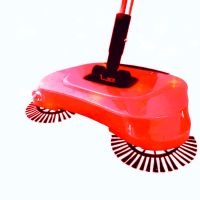 扫地机手推式吸尘器家用软扫把簸箕套装组合魔法扫帚魔术笤帚神器 [扫拖一体红色]共1布