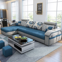 现代简约布艺沙发中小户型家用三人位客厅组合整装家具科技布沙发
