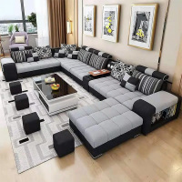 布艺沙发客厅整装大户型科技布沙发现代简约贵妃组合家具
