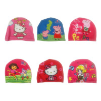 男童女童卡通印花儿童泳帽 多套餐涤纶泳布游泳帽