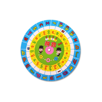 儿童汉语拼音转盘学习神器趣味一年级拼读训练教具幼儿园数字玩具 天蓝色