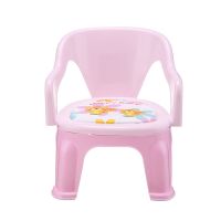 宝宝吃饭餐椅儿童椅子座椅塑料靠背椅叫叫椅餐桌椅卡通小椅子板凳 浅粉色[简易款]