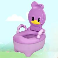 儿童坐便凳宝宝马桶坐便器男女便盆小孩尿盆抽屉式卡通厕所坐便器 紫色鸭