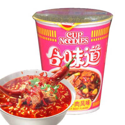 日清合味道麻辣牛肉面75g