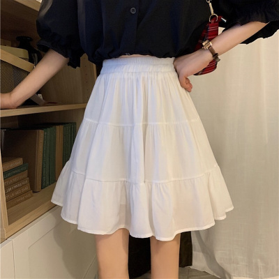 半身裙2021夏季新款女装韩版时尚洋气高腰短裙宽松白色a字短裙子莎丞