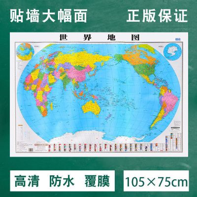 2020全新正版中国世界省地图自选行政区划图双面覆膜学生家庭贴图 世界地图[1张]