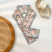 赵丽颖同款夏季薄款超仙丝巾发带头饰女绑发法式编发丝带发饰飘带 赵丽颖同款花海湛蓝