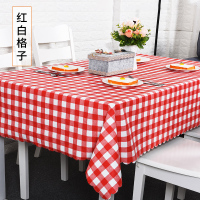 pvc桌布防水防油塑料餐桌布圆桌布正方形长方形茶几垫布防烫免洗 红色格子 60x60cm(小盖巾)