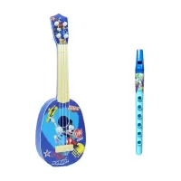 迪士尼小吉他儿童乐器玩具可弹奏男孩女孩尤克里里初学者乐器玩具 米奇小号吉他-送短笛