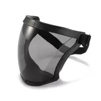防疫面罩防雾隔离防护透明面罩橡胶包边面罩防灰尘跑步骑行面罩 黑边灰片