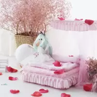 芭比娃娃的床小布娃娃床蚊帐芭比家具可儿娃娃床过家家女孩玩具 床和被子枕头(不含蚊帐) 30厘米以下