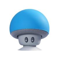 迷你蓝牙音箱蘑菇头便携蓝牙小音响吸盘式手机平板低音炮支架 蓝色 标配