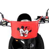 加大号电动车防撞垫踏板摩托车助力电单车通用前置儿童座椅防撞头 米奇红(小号)防撞垫