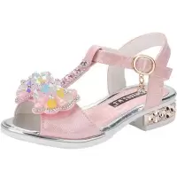 2021新款夏凉鞋儿童女公主女孩凉鞋儿童凉鞋女小公主小女孩的凉鞋 粉红色 脚长+0.6cm 建议脚长+1.0公分