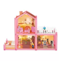 儿童手工DIY房子芭比娃娃拼装房子大别墅过家家益智女孩套装玩具 C款953