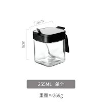 创意玻璃调料盒套装家用组合装厨房用品放盐的味精罐子糖罐收纳盒 单个(玻璃款)
