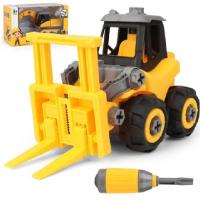 儿童工程车可拆卸拧螺丝套装拼装车男孩益智挖掘机推土机拆装玩具 叉车