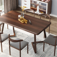 家优梦 现代简约家用北欧餐桌实木色小户型轻奢长方形餐桌椅组合饭桌桌子
