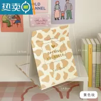 敬平ins风镜子家用化妆镜小型宿舍学生便携折叠办公室桌面可立梳妆镜便携式用镜 黄色纹 高清全面屏