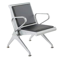 广亿隆机场椅公共座椅等候椅PU皮垫连排椅