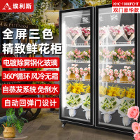 埃利斯(AILISI)商用鲜花保鲜柜双门鲜花全玻璃屏冰柜冷柜冷藏柜 风冷双门鲜花柜旗舰款XHC-1000FCHT