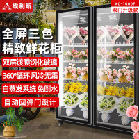 埃利斯(AILISI)商用鲜花保鲜柜双门鲜花全玻璃屏冰柜冷柜冷藏柜 风冷双门鲜花柜升级款XC-1000F