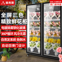 埃利斯(AILISI)商用鲜花保鲜柜双门鲜花全玻璃屏冰柜冷柜冷藏柜 风冷双门鲜花柜旗舰款XHC-1100FCHT