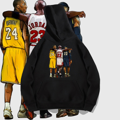 NBA篮球明星连帽卫衣秋装科比詹姆斯背影宽松运动休闲训练外套
