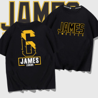 詹姆斯6号短袖T恤夏潮牌青年篮球运动湖人队纯棉半袖训练服