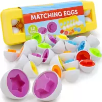 仿真蛋形状配对水果蔬菜认知过家家聪明蛋玩具_形状配对12个
