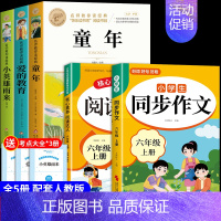 [全5册]六上必读正版+同步作文+阅读理解 [正版]全套3册 童年爱的教育和小英雄雨来六年级上册必读的课外书高尔基管桦原