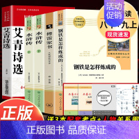 5本]傅雷钢铁(8下必读)+艾青水浒传上下册(9上必读) [正版]经典常谈朱自清和钢铁是怎样炼成的傅雷家书原著完整版初中