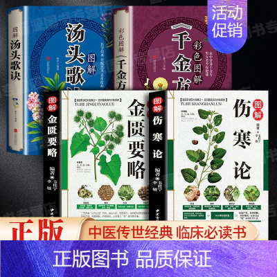 [正版]全4册伤寒论+金匮要略+汤头歌诀+千金方张仲景中医书籍大全彩图典藏版含原文注释译文杂病论中医书籍中草药医学类书籍