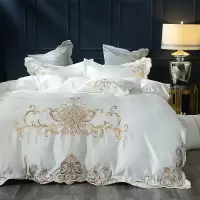 轻奢欧式床上四件套刺绣高档棉棉床单被套床上用品北欧风