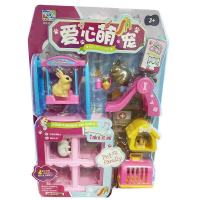 仿真猫咪狗狗兔兔宠物店迷你猫狗女孩过家家玩偶亲子互动益智玩具 爱心萌宠之兔兔