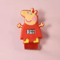 儿童礼物玩具手表女孩男孩奥特曼手表幼儿拍拍表卡通小猪佩奇卡通 猪猪乐园-红电子