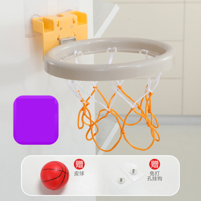 儿童篮球架室内可升降家用投篮框幼儿宝宝1-2-3周岁男孩儿童玩具 单种安装方式带网灰色球框 特价促销