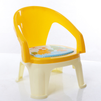 儿童餐椅带餐盘宝宝吃饭桌叫叫椅婴儿椅子餐桌靠背学坐塑料小凳子 新坐垫 黄色(不带餐盘)