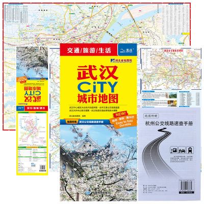 赠公交手册2021年新版武汉地图武汉市CITY城区图交通旅游图地铁 武汉city城市地图