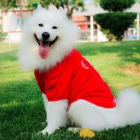 狗狗衣服夏装薄款中型大型犬萨摩耶金毛拉布拉多衣服大狗衣服夏季 红色 16