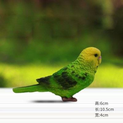 树脂工艺品创意鹦鹉仿真小鸟摆件花园庭院客厅桌面装饰物家居园艺 虎皮鹦鹉(绿色)